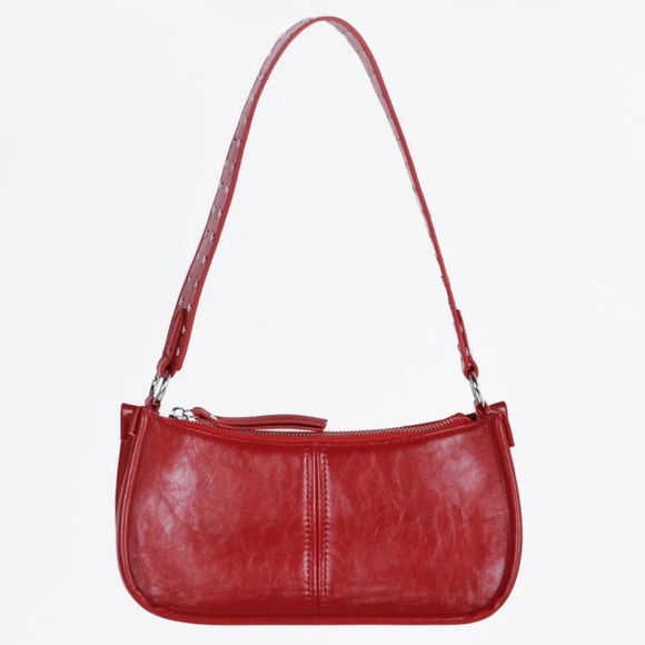 Princes Poly Chic Trendy Faux Leather Red Bag Vintage Y2K Must Have For Fall - Picture 3 of 8